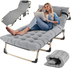 Lit <span class=keywords><strong>de</strong></span> <span class=keywords><strong>camping</strong></span> pliable en aluminium, chaise <span class=keywords><strong>de</strong></span> plage, chaise longue - Product Image 1