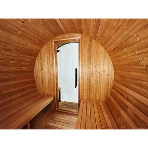 ساونا بخارية خارجية كبيرة الحجم من خشب الأرز الأحمر مع نصف نافذة زجاجية - Product Image 4