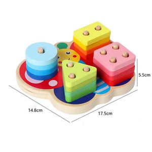 Montessori Sensory Developmental Baby Wooden Stacking Puzzle Toy Shape Sorters for Toddlers - Product Image 4
