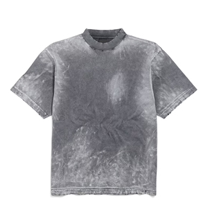 T-shirt <span class=keywords><strong>Homme</strong></span> Oversize Personnalisable avec Logo, Silhouette Épaules Tombantes, Effet Délavé Vintage et Dégradé pour Hommes - Product Image 2