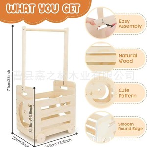 Caja de almacenamiento de madera para bebés, tipo cuadrada grande con ruedas para ropa y juguetes de 0 a 12 meses - Product Image 5