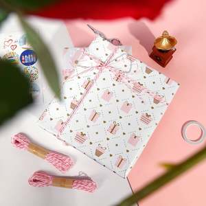 Gran oferta de fábrica, papel recubierto de regalo Rosa desechable para el Día de San Valentín, rollo de 43*300 cm, embalaje de envoltura de cumpleaños - Product Image 6