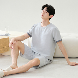 <span class=keywords><strong>Pigiama</strong></span> da <span class=keywords><strong>uomo</strong></span> LONGD casual alla moda a <span class=keywords><strong>maniche</strong></span> <span class=keywords><strong>corte</strong></span> e pantaloncini, per tutte le stagioni, in 100% poliestere lavorato a maglia, traspirante e ad asciugatura rapida - Set completo - Product Image 3