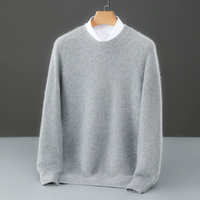Pull en laine pure à 100% pour homme, col rond, manches longues, pull décontracté automne-hiver, logo personnalisé disponible