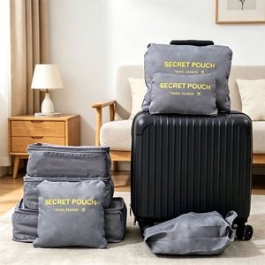 Travel Storage Set Clothing Organizer Polyester Durable Rectangle Luggage Divider Bag Secret Pouch Travel Accessories - Product Image 5