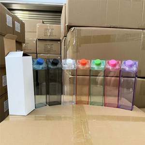 Bouteille d'eau transparente anti-fuite de 1000 ml (34 oz) en forme de carton de lait avec couvercle pour consommation directe, idéale pour les fêtes et les activités sportives en extérieur - Product Image 3