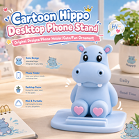 Support de téléphone portable en forme d'hippopotame mignon de dessin animé, accessoires Kawaii, décoration de bureau, support mobile, fabrication OEM