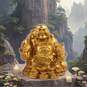 Bouddha d'or ange ornements en résine Feng Shui bouddhisme jouets de jardin jeu de sable outils de sable boîte d'équipement jeu de sable psychologique - Product Image 5
