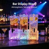 Tour à Boissons LED en Acrylique avec Logo Personnalisé, Distributeur de Jus Lumineux Rechargeable pour Bar, Pub, Fêtes et Traiteur
