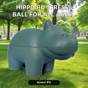 Unisex Hippo PU Foam Stress <b>Ball</b> Promotional <b>Toy</b> Gift 11CM Customized Color & Logo - Product Image 3