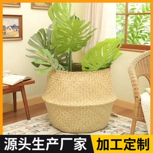 [Personnalisation disponible] Panier à plantes portable, panier à plantes tissé vert, pot imperméable pour salon et balcon - Product Image 5