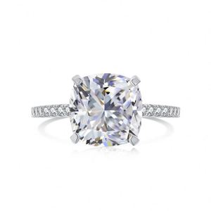 Dylam Newest S925 <b>Silver</b> Square 5A Cubic Zirconia Engagement Eternity Band Infinity <b>Statement</b> Baguette Pink Wedding <b>Rings</b> - Product Image 1