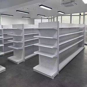 Usine Mur Gondole Estantes Metalicas Étagères Gondoles <span class=keywords><strong>Para</strong></span> Supermercados Supermarché Épiceries Équipement Rack - Product Image 5