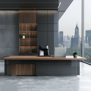 Escritorio Ejecutivo Moderno con Panel Frontal, Mesa de Trabajo Grande para Gerentes con Base de Almacenamiento para Oficinas Corporativas - Product Image 3