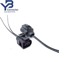 4D0971992 Konektor Tahan Air 2 Pin Female dengan Kabel Pigtail VAG 3.5mm untuk Audi VW