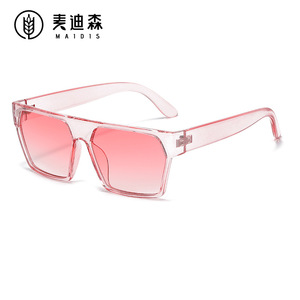 Maidis Square <b>Frame</b> Sunglasses Pc <b>Frame</b> Ac Lens Uv400 Unisex Gradient Blue Transparent Style - Product Image 4