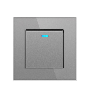 Type 82 Gray Wall <b>Switch</b> 82x82mm Touch Control Embedded Single <b>Switch</b> Panel 10A 220-250V IP20 - Product Image 1