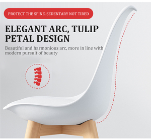 Muebles modernos de lujo para el hogar, patas de madera, cojín de cuero, sillas de comedor de plástico de <span class=keywords><strong>tulip</strong></span>án nórdico, superventas - Product Image 3