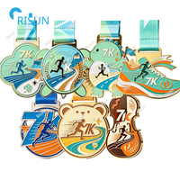 Médailles personnalisées de marathon virtuel 7K, médailles de course amusante, médailles de course à pied, médailles de finisseur, médailles personnalisées de course 7K