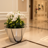 Vase décoratif pour hôtel, pot de fleurs et jardinière en acier inoxydable galvanisé / Vases décoratifs, vase de sol