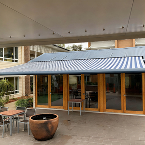 <span class=keywords><strong>Toldo</strong></span> Retráctil de Tela a Rayas para Puerta de Patio de Vidrio Residencial, Protección Solar - Product Image 2