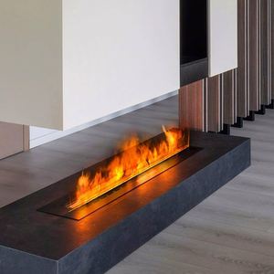 Cheminée <span class=keywords><strong>électrique</strong></span> encastrée à vapeur d'eau avec simulation de flamme 3D, télécommande, atomisation, couleurs réglables pour la maison - Product Image 1