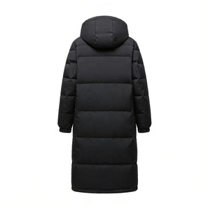 Veste d'hiver Boying pour <span class=keywords><strong>femme</strong></span>, <span class=keywords><strong>longue</strong></span>, au-dessus du genou, épaisse, ample, en nylon, écologique, coupe-vent, avec capuche amovible, style couple - Product Image 6
