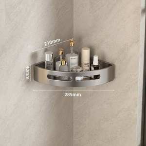 Étagère d'<span class=keywords><strong>angle</strong></span> murale multifonctionnelle moderne en métal noir sans perçage pour cuisine et <span class=keywords><strong>salle</strong></span> <span class=keywords><strong>de</strong></span> <span class=keywords><strong>bain</strong></span> - Product Image 2