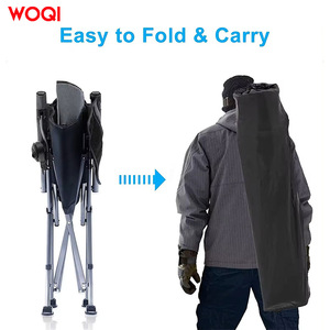 Chaise de plage pliable Woqi Outdoor, dossier haut, assise en mousse épaisse, gris spatial, chaise de camping et de pêche - Product Image 4