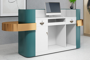 Petite table <span class=keywords><strong>de</strong></span> réception rose <span class=keywords><strong>Comptoir</strong></span> caissier acier inoxydable doré <span class=keywords><strong>Salon</strong></span> <span class=keywords><strong>de</strong></span> beauté <span class=keywords><strong>Comptoir</strong></span> <span class=keywords><strong>de</strong></span> réception coiffeur - Product Image 5