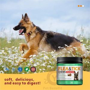 Complément Masticable <span class=keywords><strong>Naturel</strong></span> <span class=keywords><strong>Anti</strong></span>-Puces et Tiques pour Chiens Marque Blanche, Enrichi en Levure de Bière et Vitamines pour la Santé Cutanée - Product Image 5