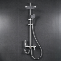 Système de douche mural chromé multifonction avec pommeau de pluie, douchette à main et pulvérisateur de bidet pour salle de bain domestique ou d'invités