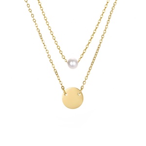 inoxidable de las mujeres de imitación collar de perlas <span class=keywords><strong>para</strong></span> mujeres gargantilla collar conjunto de joyas de - Product Image 5