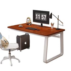 Bureau d'ordinateur moderne au design simple, plateau en bois, cadre blanc, bureau de jeu pour la maison, longueur 120 cm, mobilier de bureau - Product Image 5