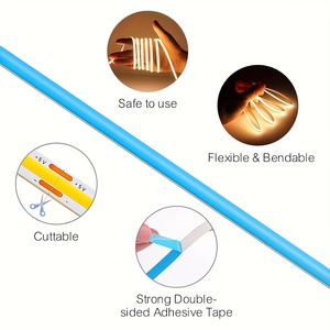 ไฟแถบ LED คุณภาพสูง ตัดได้ตามต้องการ — ไฟแถบ LED COB ความสว่างสูง 5 เมตร — ไฟแถบ LED แบบยืดหยุ่น ไร้การกระพริบ ค่า CRI สูง - Product Image 2