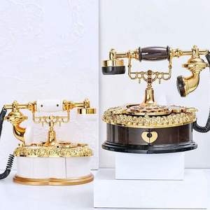 1 pièce, boîte à <span class=keywords><strong>musique</strong></span> de style classique de luxe léger, téléphone à cadran <span class=keywords><strong>ancien</strong></span>, décoration de bureau à domicile, décoration de porche, décoration de salon - Product Image 2