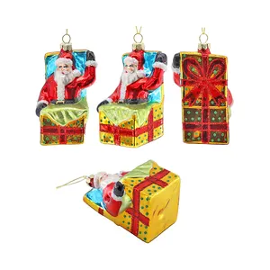 Chirsmas 나무 장식을 위한 Zhengtian 좋은 품질 손으로 그린 불어 유리 산타 펜던트 인기있는 크리스마스 선물