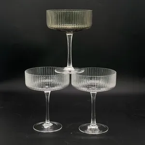 ZK230261-6 Luckygoods Wholesaler Simple Goblet Glass Cup Crystal Dessert Glass Cups Tall Glasses For Wedding Restaurant Supplies