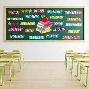 Ensemble de décorations pour tableau d'affichage, autocollants muraux motivants en papier pour tableau d'affichage scolaire - Product Image 1