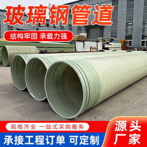 Fiberglass Sewage Pipes Large Diameter Buried Pressure Ventilation Industrial Use Customization Supported - Product Image 2