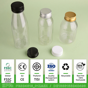 Đa mục đích đa kích thước trong suốt rỗng chai nước trái cây 330ml 250ml BPA miễn phí dùng một lần nhựa pet chai nước giải khát bán buôn - Product Image 3