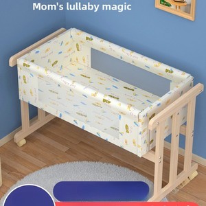 Cuna Mecedora Multifuncional de Madera Maciza, Portátil, Sin Pintura, Segura y Plegable para Recién Nacidos de 0 a 36 Meses, Uso Doméstico - Product Image 5