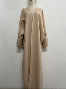 Vendita calda moda amore ricamo donne tacchino Design semplice abito elegante ricamo Kimono Dubai Abaya - Product Image 4