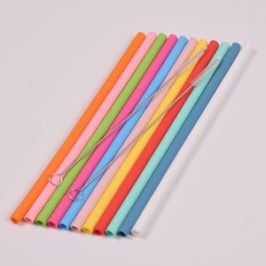 Ensemble de pailles en silicone pliables écologiques fines et longues de 5,5 mm de diamètre - Best-seller certifié CE/EU pour les cafés - Product Image 1