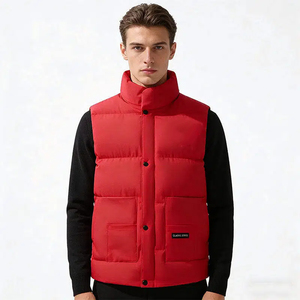 Veste d'hiver décontractée pour homme, imperméable, avec fermeture éclair, col carré, poches, polyester/coton gaufré sans couture, pour usage extérieur - Product Image 1