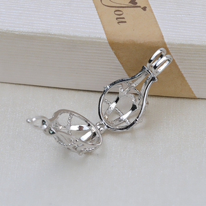 Wholesale <strong>Pearl</strong> Party S925 <strong>Sterling</strong> <strong>Silver</strong> Angel Wing Akoya Single <strong>Pearl</strong> Cage Pendants <strong>Necklace</strong> Mounting - Product Image 5
