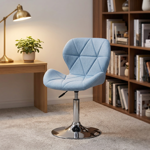 black triangle tufted leather rotating height lift high stool for hotel lobby <b>checkout</b> <b>counter</b> - Product Image 1