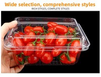 Boîte à fruits en PET transparente, pliable et jetable, pour fraises, raisins, cerises – Vente en gros usine