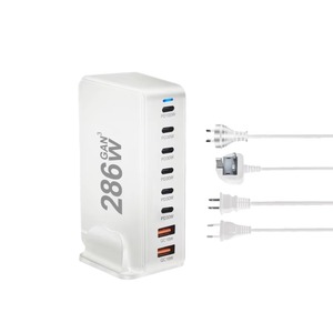 <span class=keywords><strong>Jmax</strong></span> 286W GaN 8 Ports Chargeur USB Station de charge pour plusieurs appareils Chargeur de voyage universel pour téléphone de bureau Noir Blanc - Product Image 2