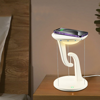 Lampe de chevet créative à lévitation pour table de bureau avec chargeur sans fil